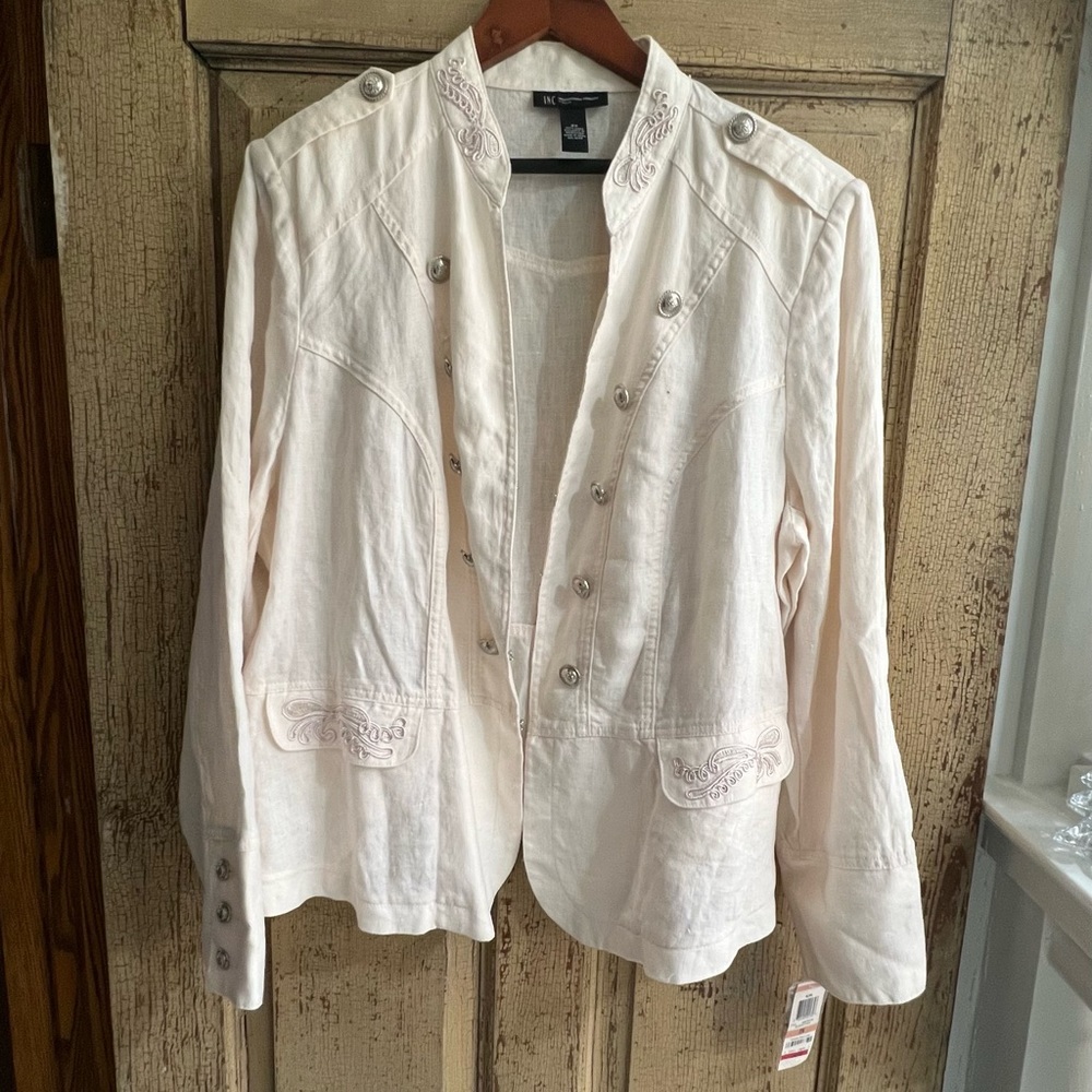 INC 100% Linen Jacket NWT 2X - Stylish!